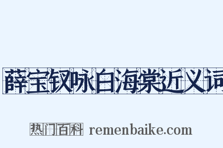 薛宝钗咏白海棠近义词是什么意思的图片